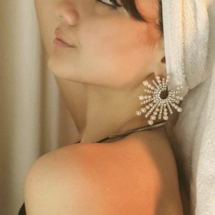 Crystal Filigree Earrings with Pearls