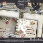 Happy Planner Classic monthly planner inserts 2027 printable PDF, vintage design