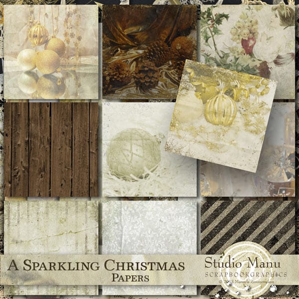 A Sparkling Christmas – Digital Scrapbook Kit - Image 3