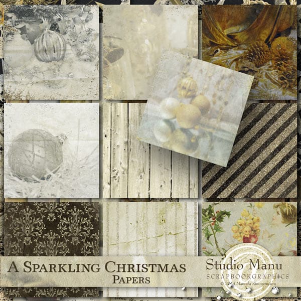 A Sparkling Christmas – Digital Scrapbook Kit - Image 4