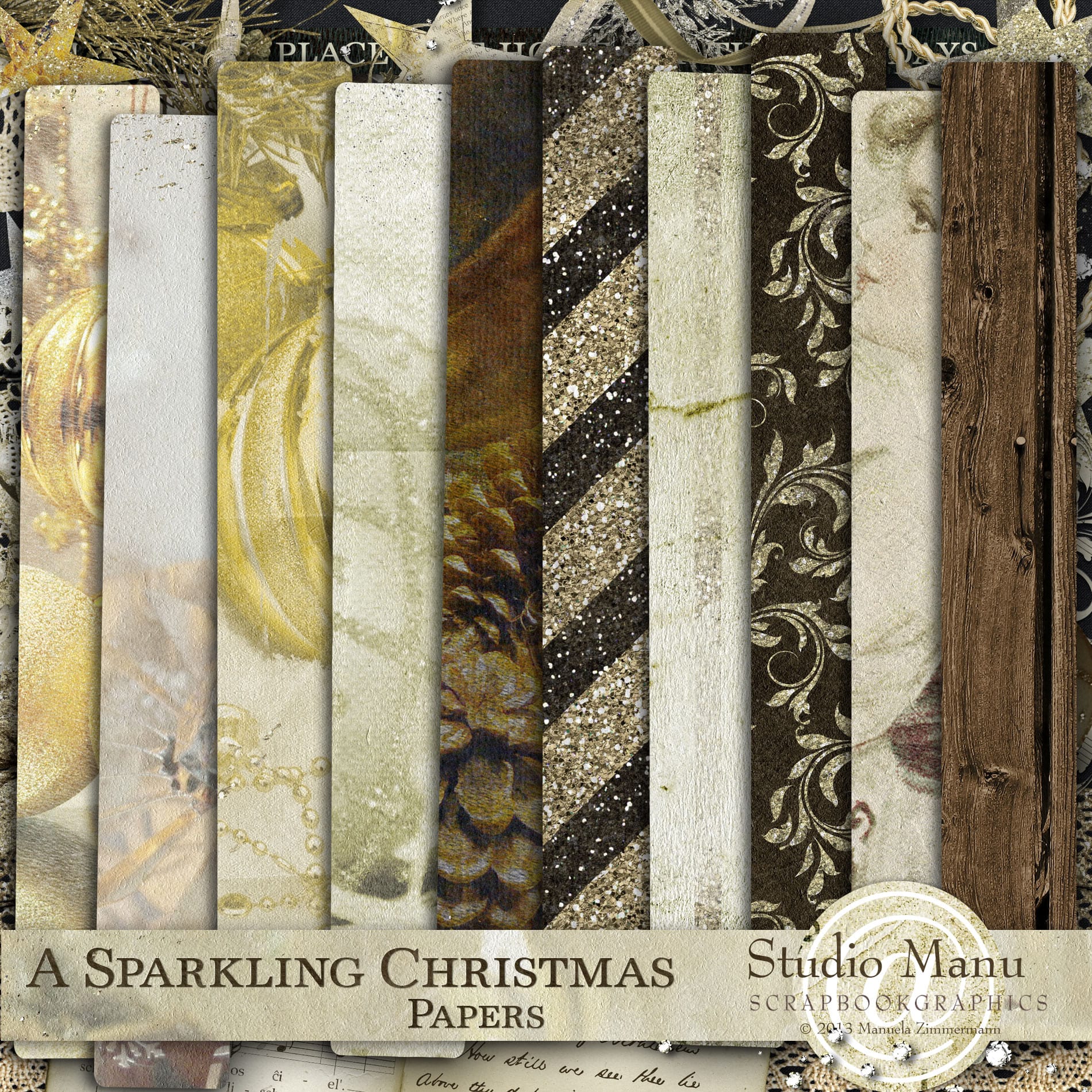 A Sparkling Christmas – Digital Scrapbook Kit - Image 2