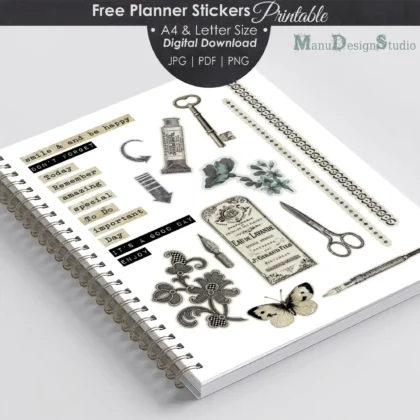 Free Printable Planner Stickers - ManuDesignStudio
