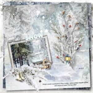 Digital scrapbook Inspiration Page by Janet using Snowlicious Winter Digital Scrapbook Kit