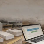 Printed vintage-style printable planner pages prepared via copy shop and online print service