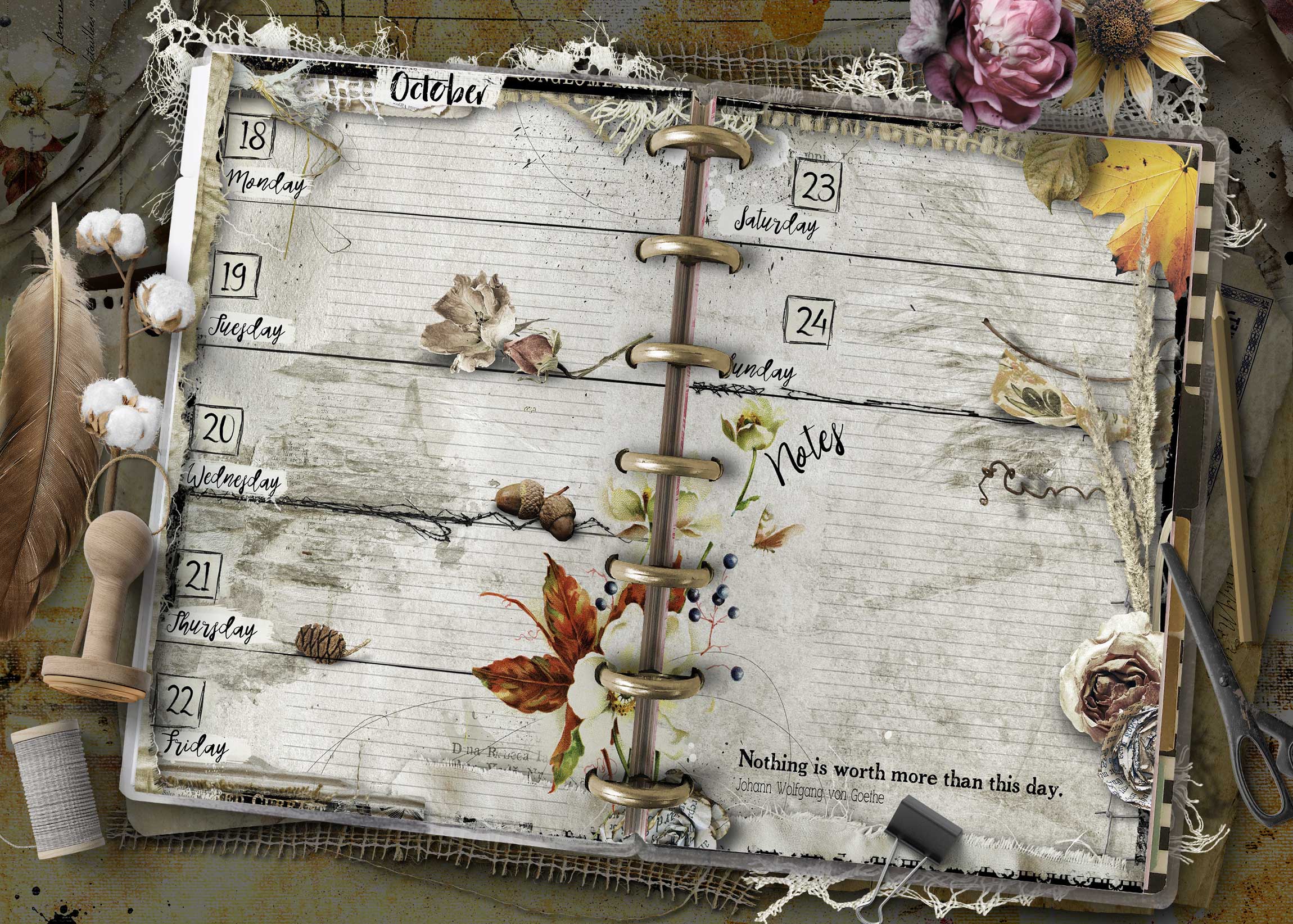 2027 Happy Planner Mini weekly planner insert with vintage winter design