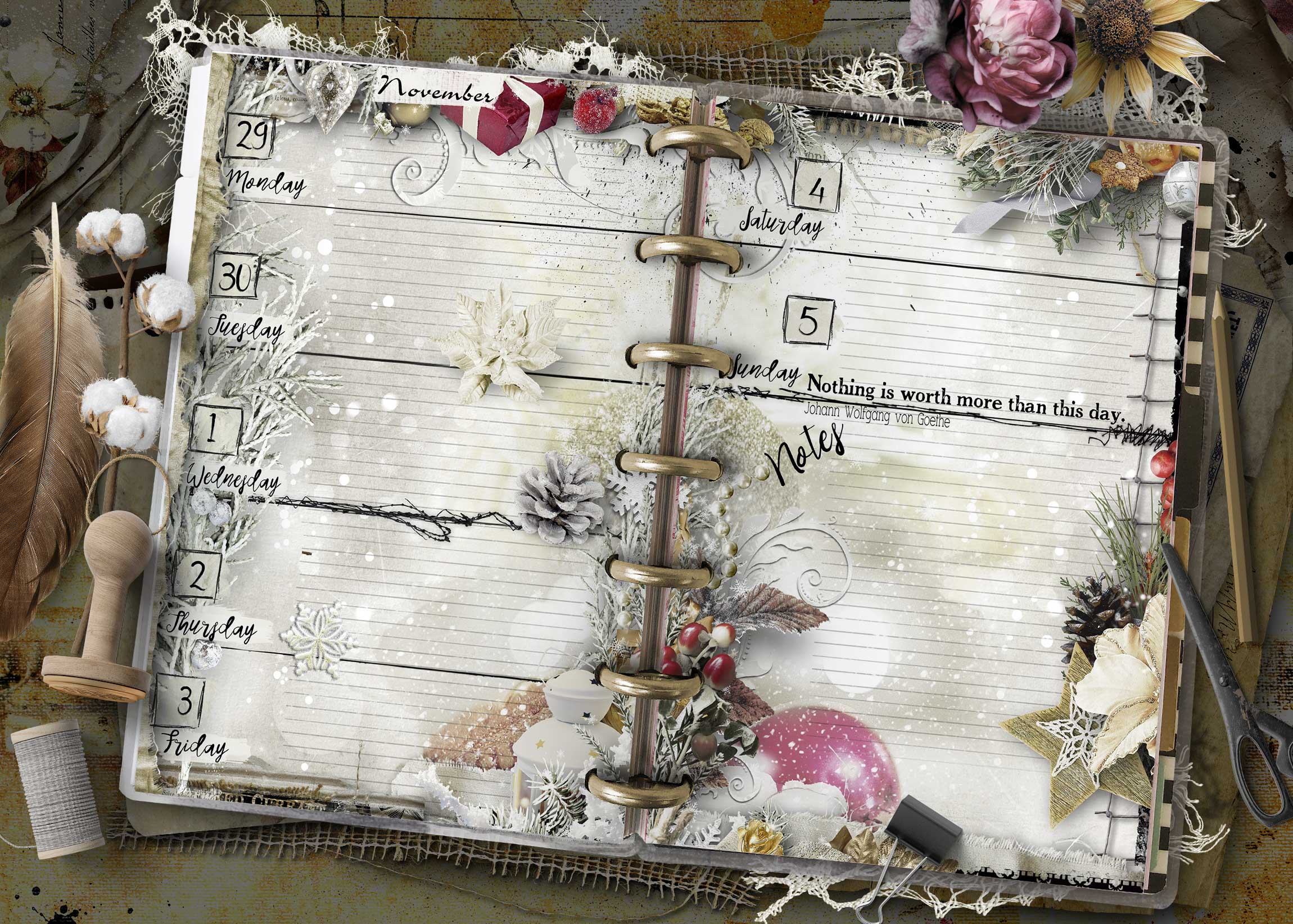 2027 Happy Planner Mini weekly planner inserts with soft vintage floral design