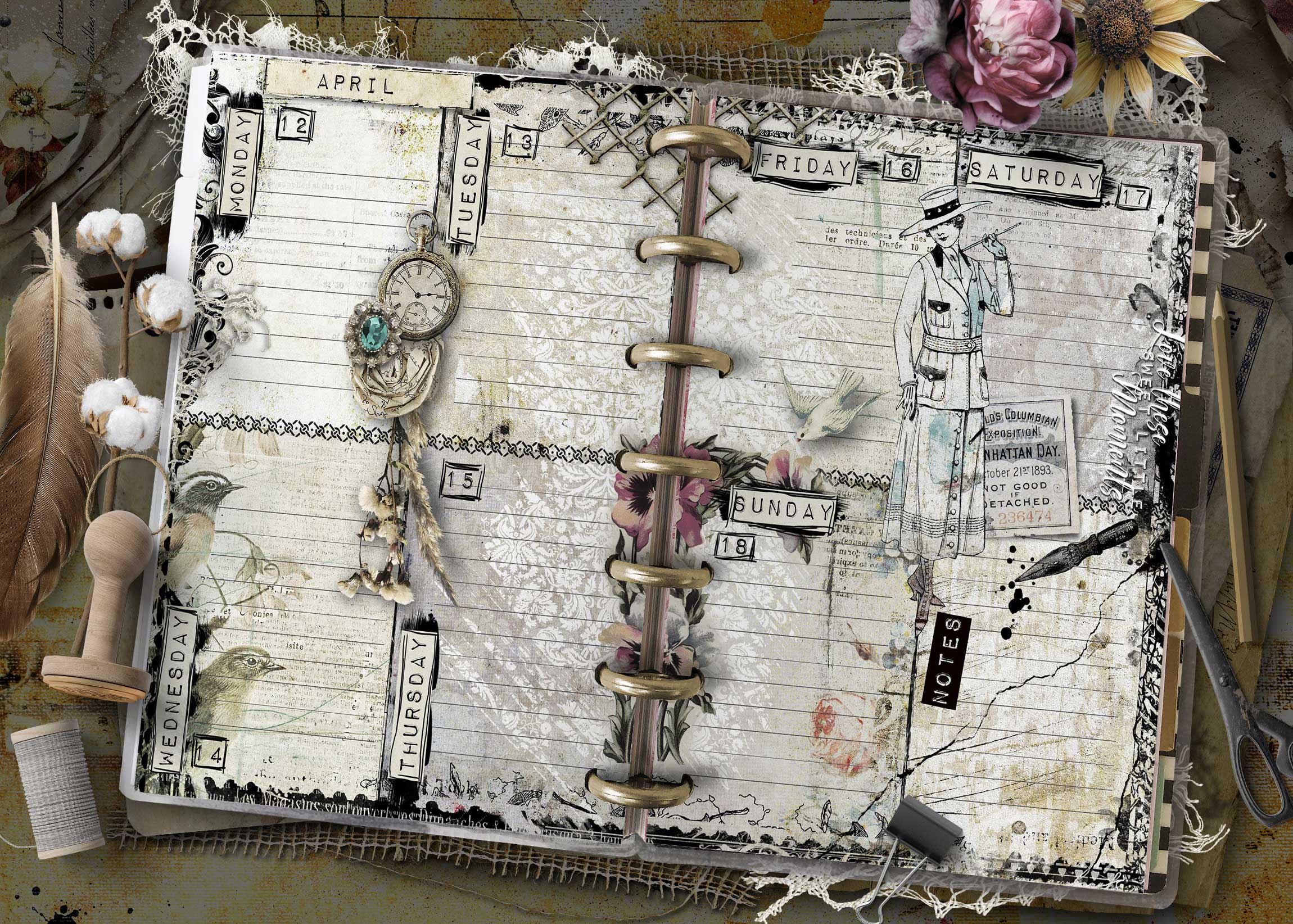 2027 Happy Planner Mini printable weekly planner with vintage travel theme