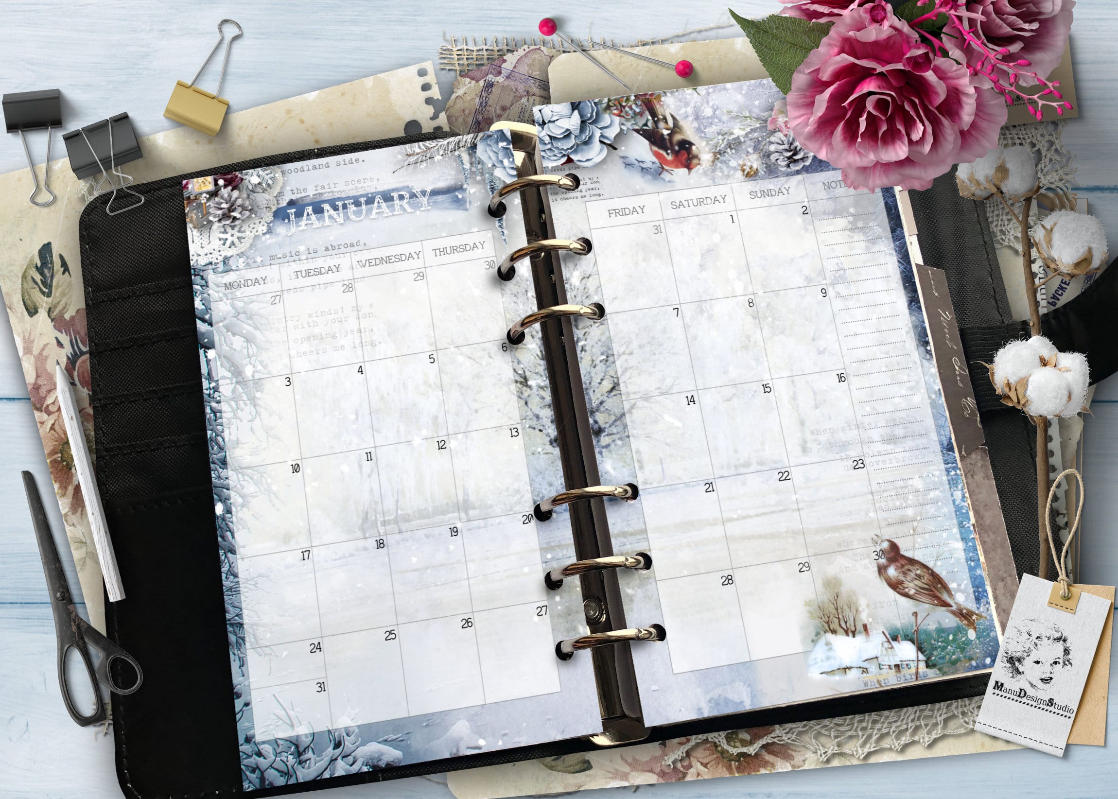 2027 Monthly Franklin Covey Compact Planner Inserts – Vintage Style - Image 16