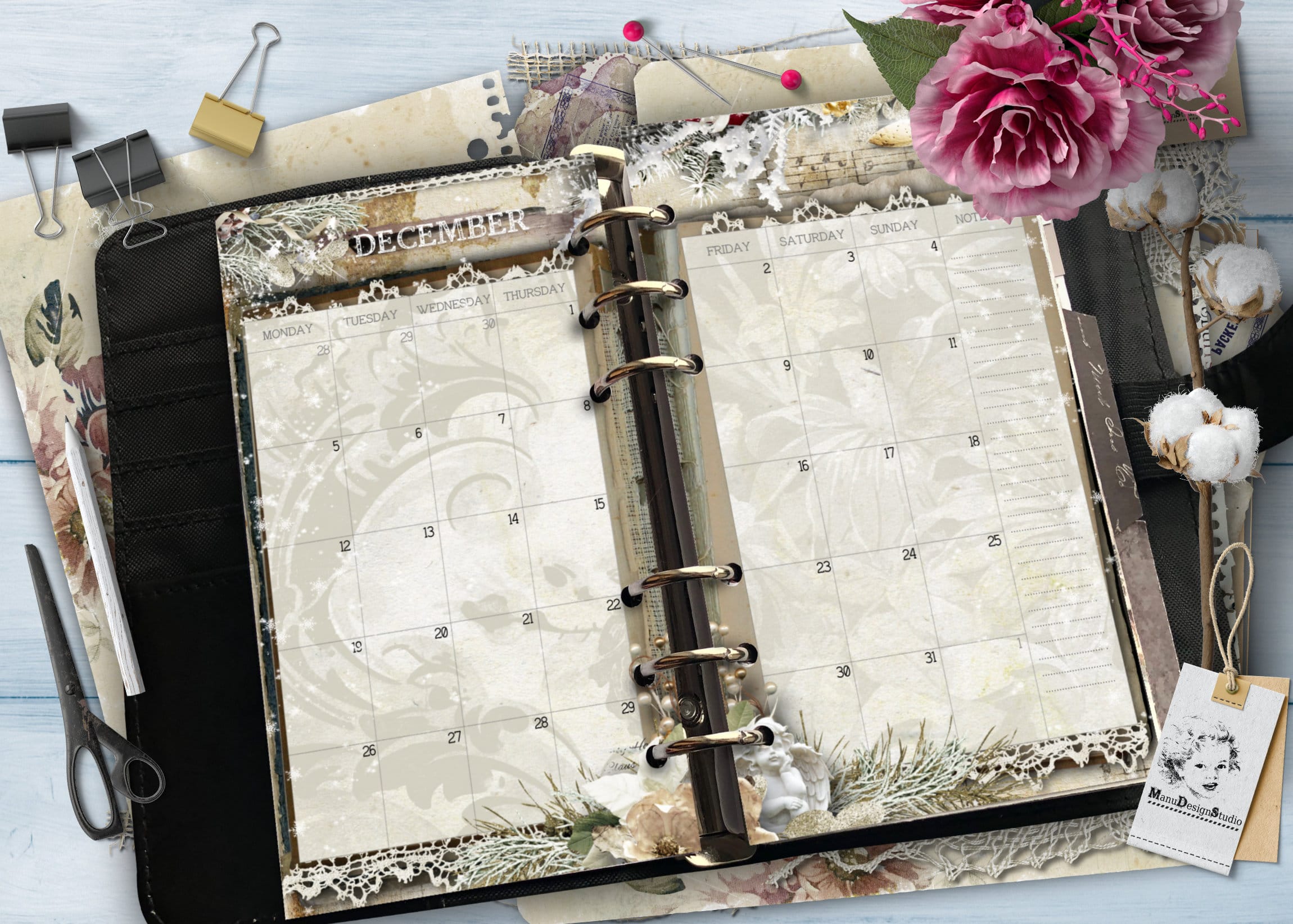 2027 Monthly Franklin Covey Compact Planner Inserts – Vintage Style - Image 14