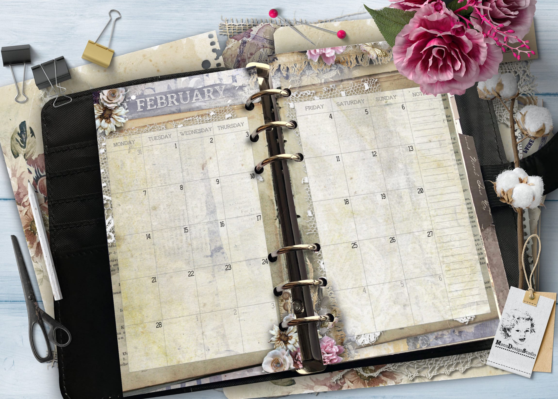 2027 Monthly Franklin Covey Compact Planner Inserts – Vintage Style - Image 13