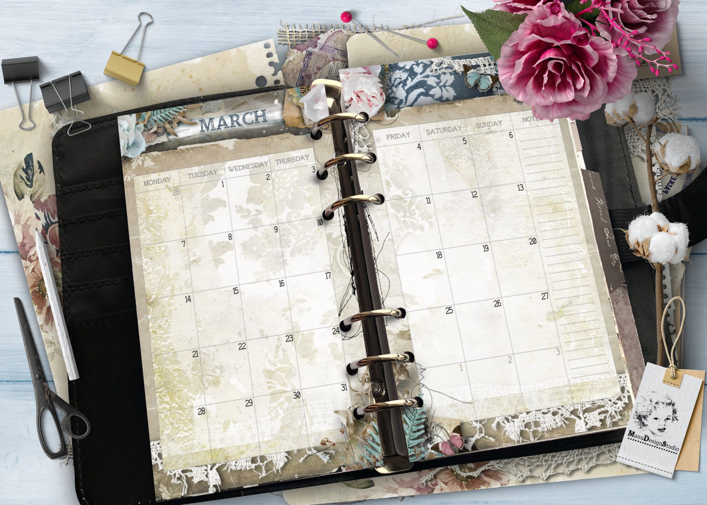 2027 Monthly Franklin Covey Compact Planner Inserts – Vintage Style - Image 18