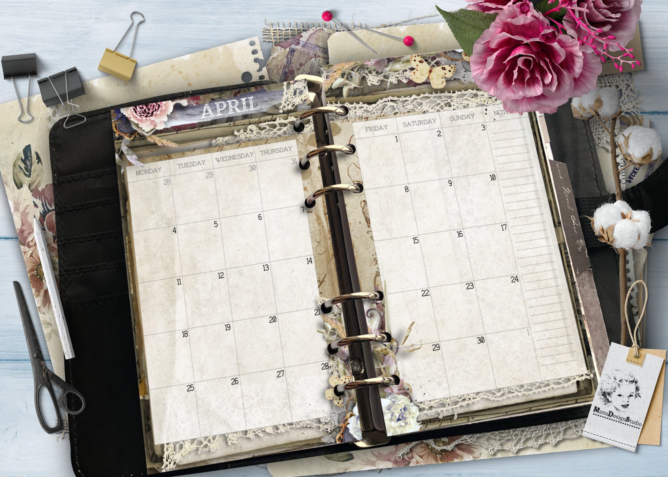 2027 Monthly Franklin Covey Compact Planner Inserts – Vintage Style - Image 17