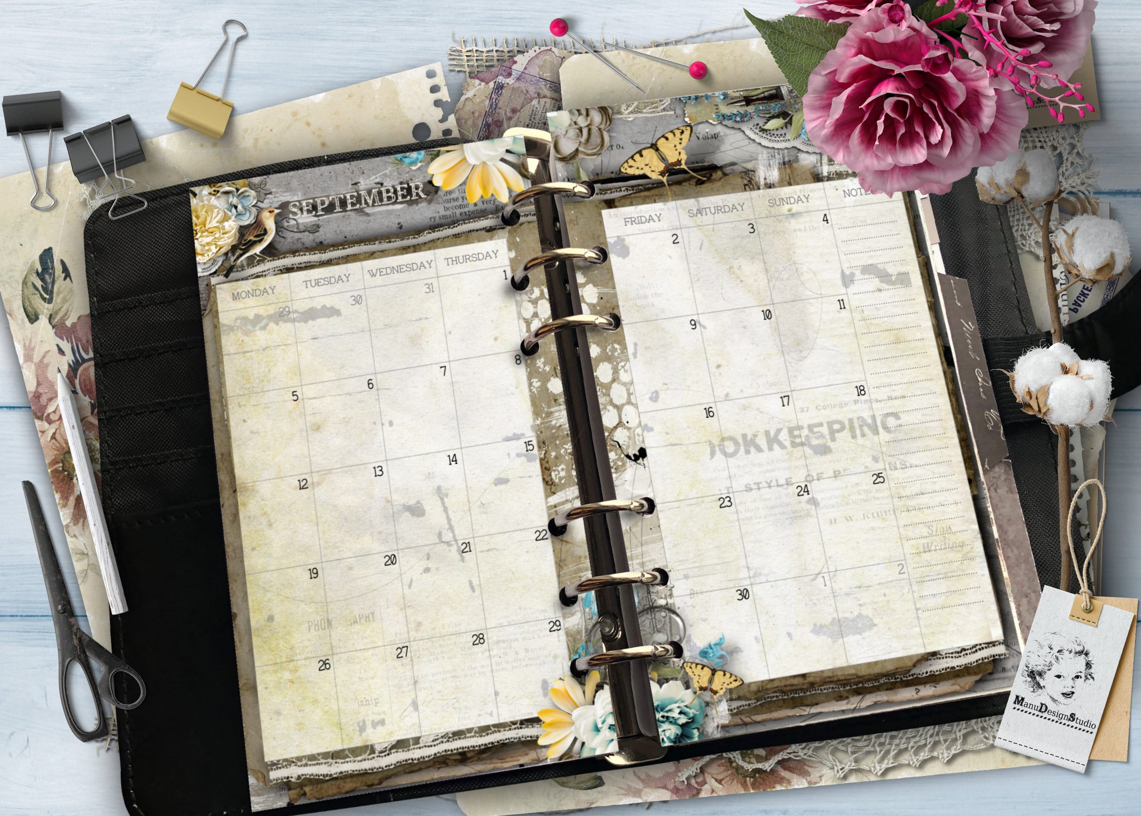 2027 Monthly Franklin Covey Compact Planner Inserts – Vintage Style - Image 10